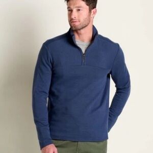 Toad&Co Moonwake 1/4 Zip Pullover Sweater True Navy Size L NWT Outdoor Hiking